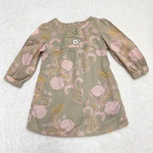Old Navy minimal‎ beige pink floral dress 6-12